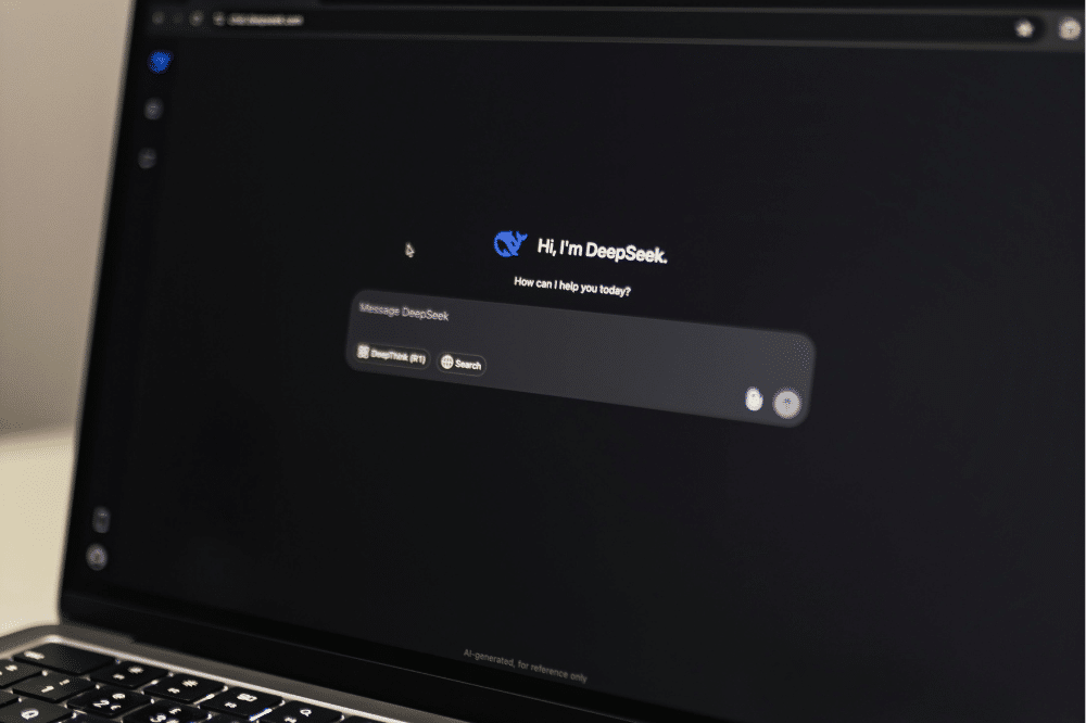 laptop with AI prompt